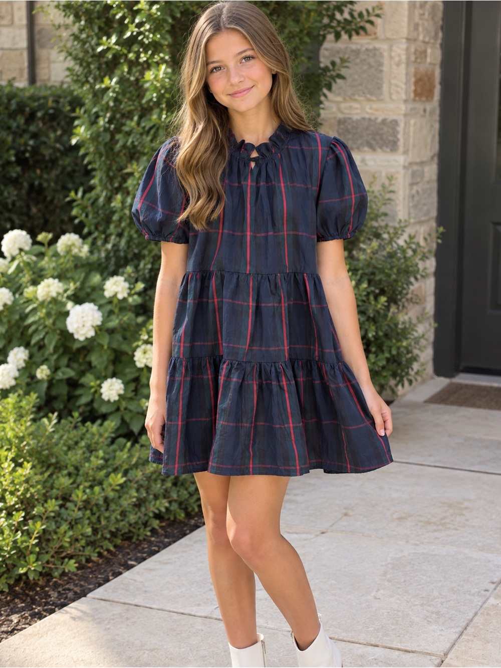 The Mint 14-16 Girls Navy Plaid Tartan Blackwatch Dress holiday